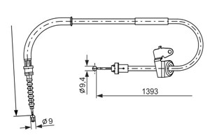 Kabel, parkeringsbremse, Venstre, MINI MINI, MINI Cabriolet, MINI Coupé, MINI Roadster, 34 40 6 769 955