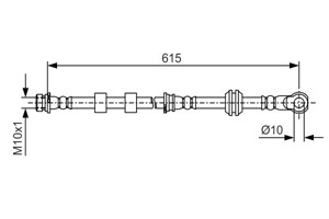 Bremseslange, Framaksel høyre, MITSUBISHI ASX, ASX Van, LANCER VIII, LANCER Sportback VIII, 4650A646