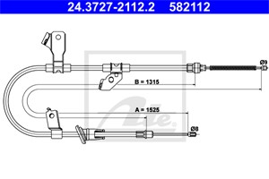 Kabel, parkeringsbremse, Bakre venstre, MITSUBISHI COLT VI, COLT Skåp/halvkombi, MR955255