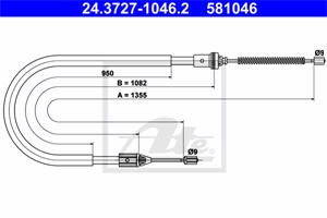 Kabel, parkeringsbremse, Høyre bak, RENAULT CLIO II, CLIO Skåp/halvkombi II, 77 00 426 005