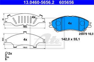 Bremseklosser sett, Framaksel, SUZUKI SX4 S-CROSS, VITARA, 55810-61M00, 55810-61M01, 55810-61M01-000, 55810-61M02