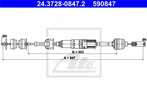 Kabel, clutchbetjening, PEUGEOT 406, 406 Break, 406 Coupé, 2150 N2, 2150 W4