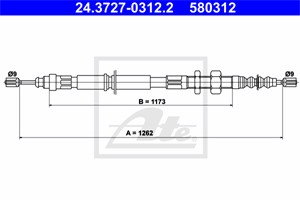 Kabel, parkeringsbremse, Foran venstre, CITROËN XANTIA, XANTIA Break, 4745 G5, 96 121 653