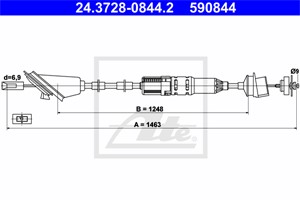 Kabel, clutchbetjening, PEUGEOT 106 II, 106 Van Skåp/halvkombi II, 2150 Q6