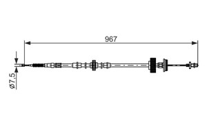 Kabel, parkeringsbremse, Venstre, BMW X5 [E70, F15, F85], X6 [E71, E72], 34 43 6 772 103