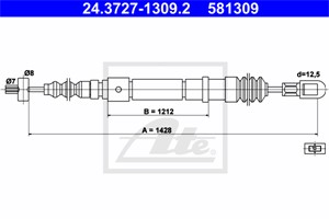 Kabel, parkeringsbremse, Bak, VOLVO 440, 460, 480, 3456981