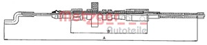 Kabel, parkeringsbremse, Bak, Høyre, Venstre, VW TRANSPORTER Buss IV, TRANSPORTER Flak/chassi IV, TRANSPORTER Skåp IV, 701 609 701