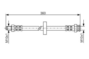 Bremseslange, Bak, Bakaksel, Foran, Innvendig, CITROËN,FIAT,OPEL,PEUGEOT, 13251588, 13267284, 4806 72, 5 62 457, 7662724