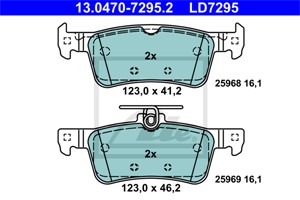 Bremseklosser sett, Bakaksel, PEUGEOT 308 II, 308 Skåp/halvkombi, 308 SW II, 308 SW Skåp / kombi II, 16 113 314 80