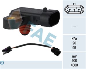 Sensor, sugerørtrykk, CHEVROLET AVEO / KALOS Halvkombi, CAPTIVA, CRUZE, EPICA, EVANDA, LACETTI, NUBIRA Sedan, OPEL ANTARA A, 25184081, 4