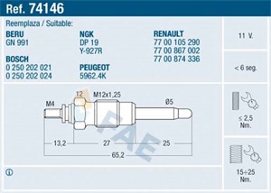 Glødeplugg, RENAULT CLIO I, MEGANE I, MEGANE Classic I, MEGANE Scenic, RAPID Skåp/stor limousine, 5962.4K, 77 00 105 290, 77 00 867 002,
