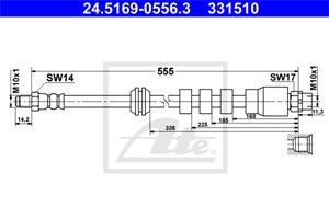 Bremseslange, Framaksel, BMW 5 [E60], 5 Touring [E61], 6 [E63], 6 Cabriolet [E64], 34 32 6 760 909, 34 32 6 767 390