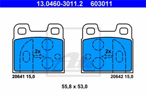 Bremseklosser sett, Bakaksel, ALFA ROMEO ALFETTA, ALFETTA GT, GIULIETTA, GTV, SPIDER, 10526.26003.00/30, 10548.26003.01/25, 10548.26003.