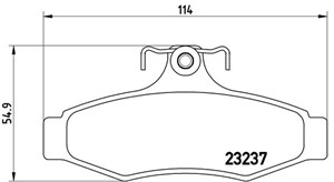 Bremseklosser sett, Bakaksel, CHEVROLET,DAEWOO,MITSUBISHI,SSANGYONG, 96245179, 96253368, 96391892, AW346513, S4521001, S4521006