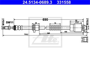 Bremseslange, Framaksel, BMW X3 [F25], X4 [F26], 34 30 6 787 512