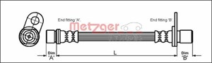 Bremseslange, Høyre bak, TOYOTA CARINA E VI, CARINA E Sedan VI, CARINA E Sportswagon VI, 90947-02694
