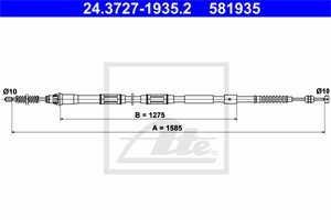 Kabel, parkeringsbremse, Høyre bak, TOYOTA AURIS, AURIS Skåp/halvkombi, COROLLA, COROLLA Sedan, 46420-12700, 46420-12710