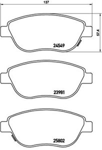 Bremseklosser sett, FIAT 500L, 0000077366534, 68190118AB, 77366534, K68190118AB