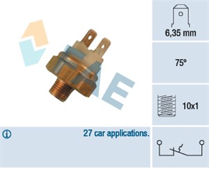 Temperaturbryter, kjøling, VW DERBY, POLO Classic, POLO II, POLO Coupé, 0 0299 2394, 0 4254 8196, 0 4255 9616, 0 4256 7355, 004255 9616,