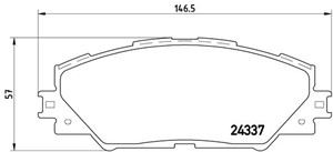 Bremseklosser sett, Framaksel, TOYOTA, 0446502230, 044650R020, 044650R031, 0446542140, 0446542150, 0446542180, 0446542190, 04465YZZDY, 1