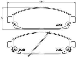 Bremseklosser sett, Framaksel, JEEP COMMANDER, COMMANDER VAN, GRAND CHEROKEE III, 05080868AA, 05080868AB, 05080868AC, 5080868AA, 5080868