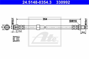 Bremseslange, Bakaksel, FORD TOURNEO CONNECT, TRANSIT CONNECT, 2T14-2282-BB, 2T14-2282-BC, 4370933, 4447742