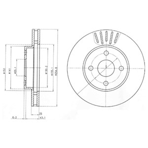 Bremseskive, Framaksel, TOYOTA COROLLA, COROLLA Kombi, COROLLA Verso, 43512-13030