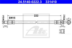 Bremseslange, Bakaksel, FORD TRANSIT Buss, TRANSIT Flak/chassi, TRANSIT Skåp, TRANSIT TOURNEO Buss, 1438901, 6C11-2282-FA