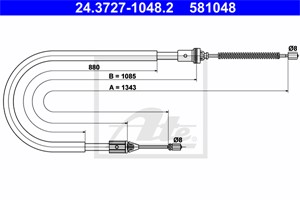 Kabel, parkeringsbremse, Høyre bak, Høyre, RENAULT CLIO I, CLIO II, CLIO Skåp/halvkombi II, THALIA I, 77 00 424 926