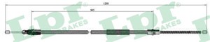Kabel, parkeringsbremse, Høyre, Venstre, RENAULT LAGUNA I, 7700823689