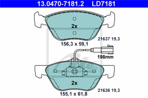 Bremseklosser sett, Foran, ALFA ROMEO GT, 77362683