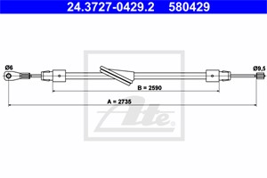 Kabel, parkeringsbremse, Foran, MERCEDES-BENZ, 203 420 01 85, A 203 420 01 85