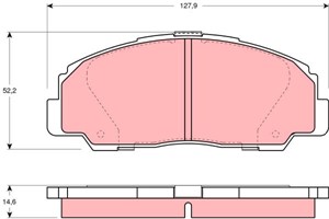 Bremseklosser sett, Framaksel, DAIHATSU ROCKY Hard Top, ROCKY Soft Top, RUGGER, 0449187612, 04491-87612, 04491-87612-000, 04491-87617, 0