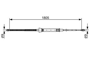 Kabel, parkeringsbremse, Høyre, Venstre, SKODA ROOMSTER, ROOMSTER Praktik, 6Q7 609 721 B, 6Q7 609 721 D