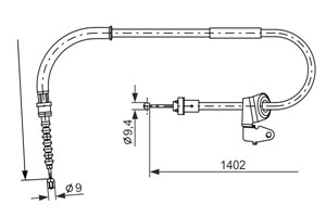 Kabel, parkeringsbremse, Høyre, MINI MINI, MINI Cabriolet, MINI Coupé, MINI Roadster, 34 40 6 769 954