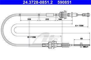 Kabel, clutchbetjening, CITROËN C1, PEUGEOT 107, TOYOTA AYGO, AYGO Skåp/halvkombi, 2150 CQ, 31340-0H030