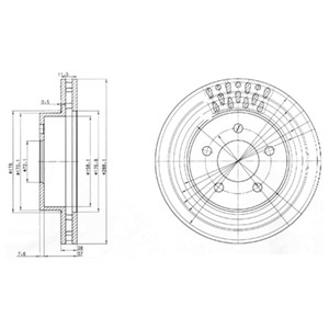 Bremseskive, JEEP CHEROKEE, 52128247AA, 52128247AB, 52128247AC