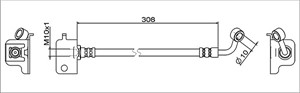 Bremseslange, Framaksel høyre, HYUNDAI i10 II, i10 Sedan II, 58732 B4000, 58732B4000