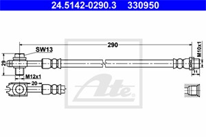 Bremseslange, Bakaksel, VW PASSAT B5, PASSAT B5 Variant, PASSAT B5.5, PASSAT B5.5 Variant, 3B0 611 775
