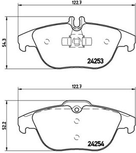 Bremseklosser sett, Bakaksel, MERCEDES-BENZ, 0054200720, 0054204220, 0054204320, 0054208120, 0064201320, 0064206120, 0074206020, 0074208