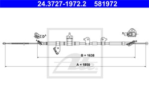 Kabel, parkeringsbremse, Høyre bak, TOYOTA RAV 4 III, 46420-42141, 46420-42142