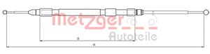 Kabel, parkeringsbremse, Bak, Høyre, Venstre, BMW 3 [E90], 3 Cabriolet [E93], 3 Coupé [E92], 3 Touring [E91], 34 40 6 760 444, 3440 6 76