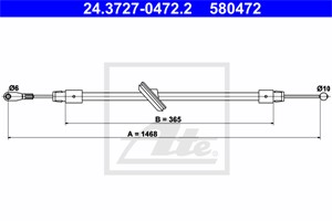 Kabel, parkeringsbremse, Foran, MERCEDES-BENZ, 906 420 50 85, A 906 420 50 85