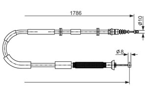 Kabel, parkeringsbremse, Venstre, FIAT BRAVO II, BRAVO Van, STILO, STILO Multi Wagon, STILO VAN, 51702642