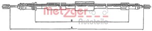 Kabel, parkeringsbremse, Bak, Høyre bak, Høyre, CITROËN ZX, ZX Break, PEUGEOT 306 Cabriolet, 4745.F9, 96032561