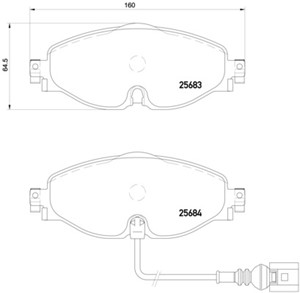 Bremseklosser sett, Framaksel, AUDI,SEAT,SKODA,VW, 5Q0698151, 5Q0698151A, 5Q0698151B, 5Q0698151F, 5QD698151A, 8V0698151, 8V0698151A, 8V0