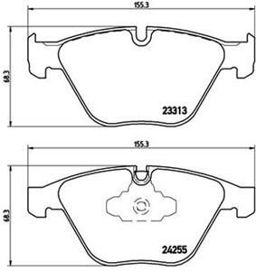 Bremseklosser sett, Framaksel, BMW 3 [E90, F30, F80], 3 Cabriolet [E93], 3 Coupé [E92], 3 Touring [E91], X1 [E84], 34106880754, 34112288