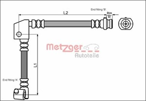 Bremseslange, Foran venstre, NISSAN PRIMERA, PRIMERA Hatchback, 46211-90J00