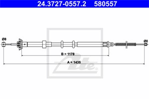 Kabel, parkeringsbremse, Høyre bak, FIAT PANDA, PANDA Skåp/halvkombi, 51708685
