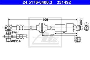 Bremseslange, Framaksel, CHEVROLET,OPEL,VAUXHALL, 12774865, 13336917, 5 62 173, 5 64 016